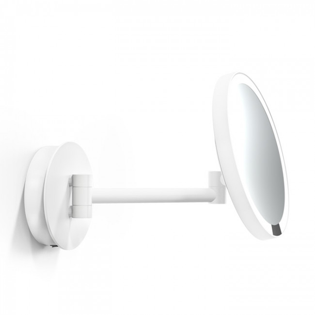 Decor Walther Round Just Look WR Косметическое зеркало 21.5см, подвесное, увел. 5x, подсветка LED, цвет: белый матовый 122450 Decor Walther Round Just Look WR Косметическое зеркало 21.5см, подвесное, увел. 5x, подсветка LED, цвет: белый матовый 122450