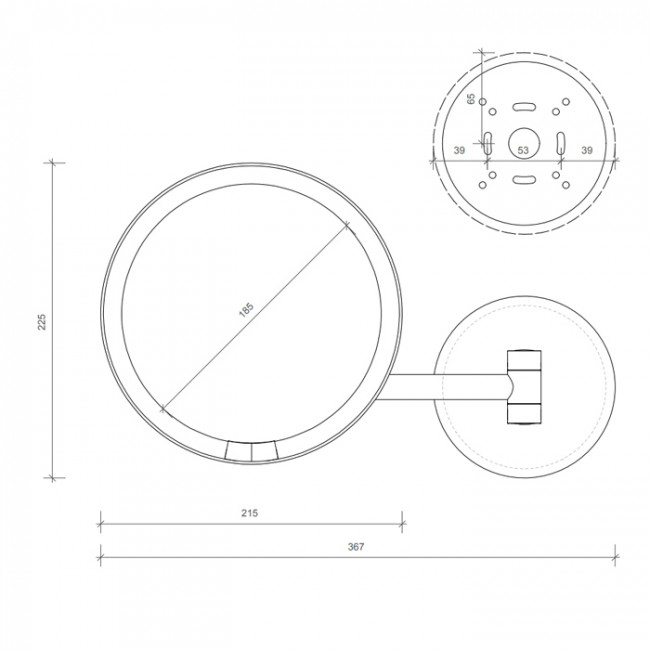 Decor Walther Round Just Look WR Косметическое зеркало 21.5см, подвесное, увел. 5x, подсветка LED, цвет: белый матовый 122450 Decor Walther Round Just Look WR Косметическое зеркало 21.5см, подвесное, увел. 5x, подсветка LED, цвет: белый матовый 122450