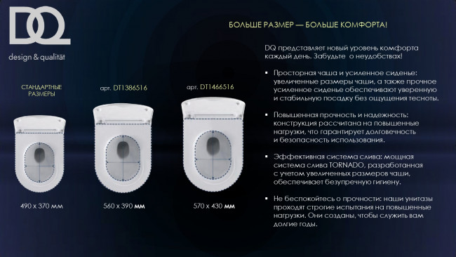 Унитаз подвесной безободковый (торнадо) DQ Grimm 560*390*395мм, сиденье микролифт, белый (DT1386516) Унитаз подвесной безободковый (торнадо) DQ Grimm 560*390*395мм, сиденье микролифт, белый (DT1386516)