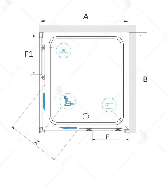 Душевой уголок RGW CL-34B 1000x1000 мм Черный/Прозрачное Душевой уголок RGW CL-34B 1000x1000 мм Черный/Прозрачное