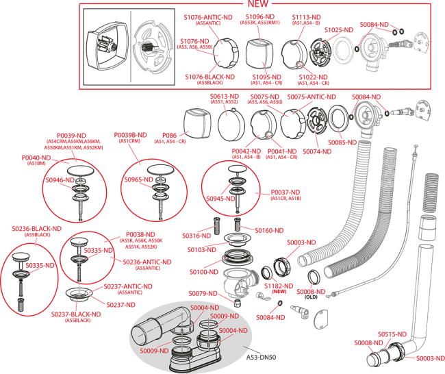 Alcaplast A51BM Сифон для ванны автомат комплект, белый A51BM