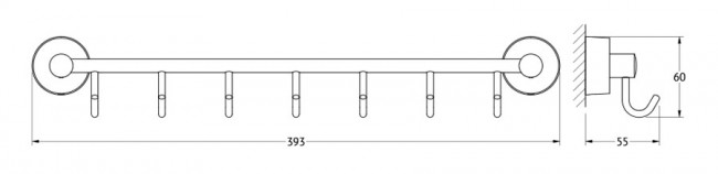Держатель с 7-ю крючками FBS Nostalgy NOS 028 Держатель с 7-ю крючками FBS Nostalgy NOS 028
