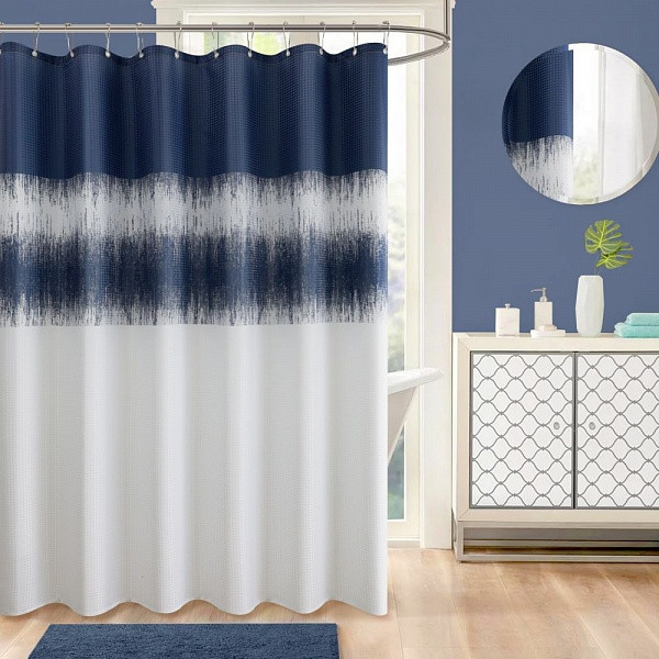 Шторка для ванной 183х213 Carnation Home Fashions Rain Blue RIN213BLU