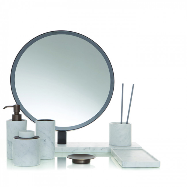 Bertocci Carrarino Лоток вогнутый настольный 24х2х12см., цвет: белый мрамор