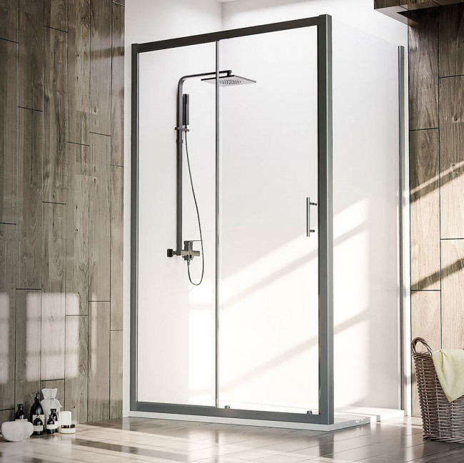 Душевой угол Veconi Rovigo RV072B-11080-01-C4, 1100х800х1900 черный,  прозрачное