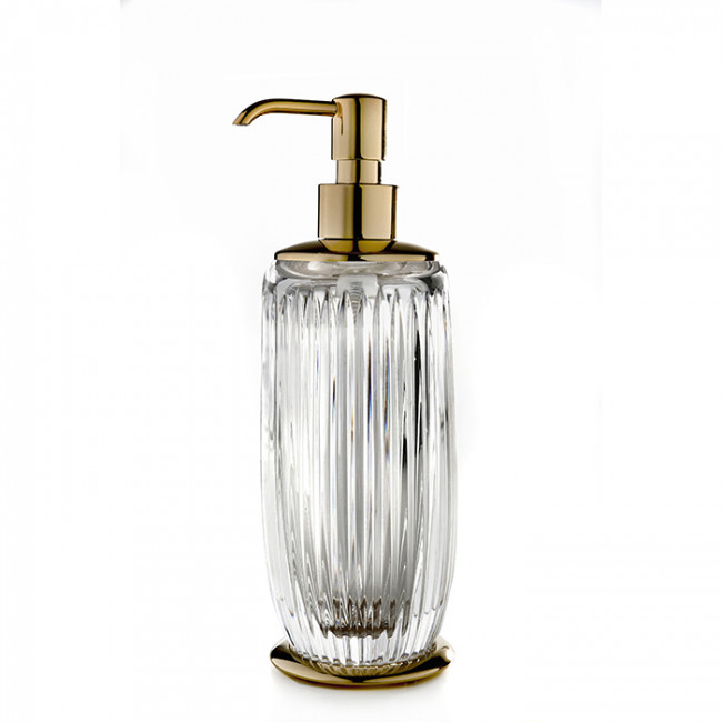3SC Elegance Дозатор настольный, цвет: прозрачный хрусталь/золото 24к. opaco