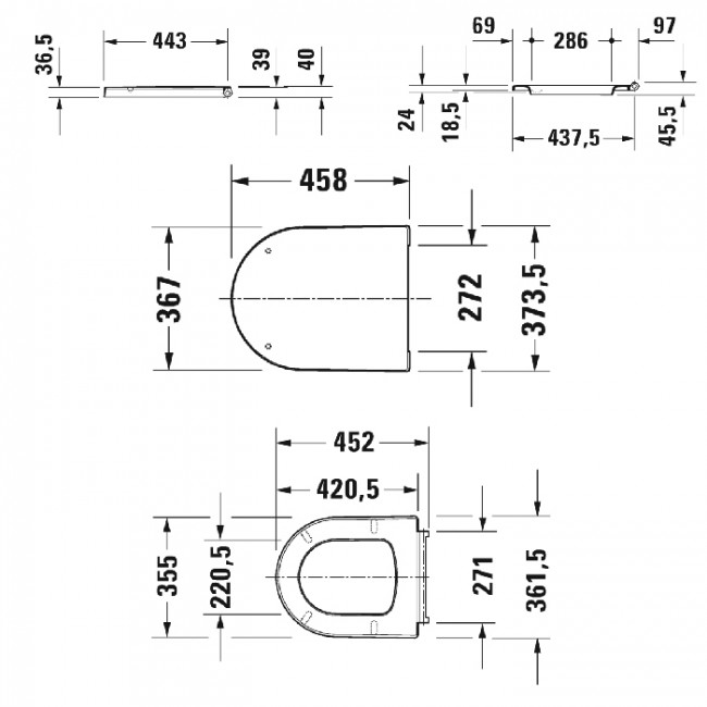 Duravit Me by Starck Сиденье для унитаза, петли: нерж. сталь, с автоматическим опусканием, с микролифтом, цвет: белый Duravit Me by Starck Сиденье для унитаза, петли: нерж. сталь, с автоматическим опусканием, с микролифтом, цвет: белый
