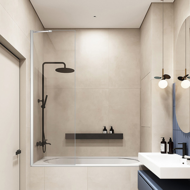 Шторка на ванну Veconi PL84B-90-01-C7 900x1500, черный, прозрачное Шторка на ванну Veconi PL84B-90-01-C7 900x1500, черный, прозрачное