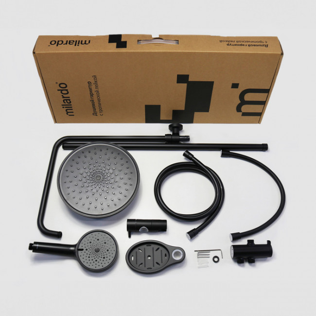 Душевой гарнитур с тропической лейкой Milardo Ideal Spa (ILSBL3FM76) Душевой гарнитур с тропической лейкой Milardo Ideal Spa (ILSBL3FM76)