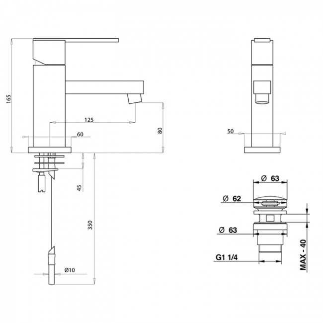 Смеситель для раковины Bongio Domino, цвет: хром