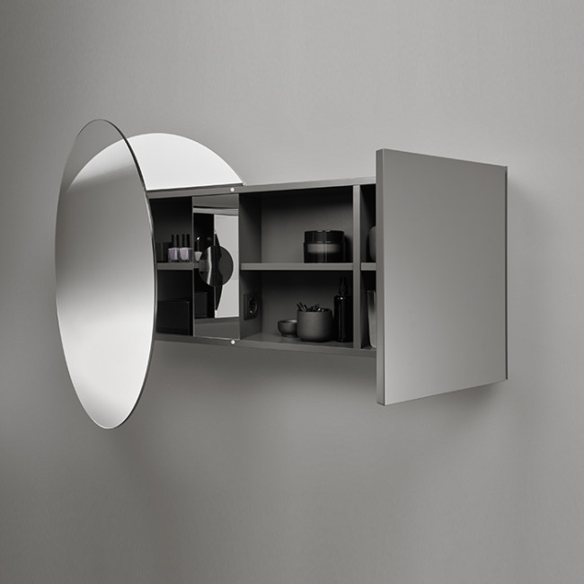 Burgbad Coco Зеркальный шкаф с подсветкой 120x70x17 см, цвет: серый