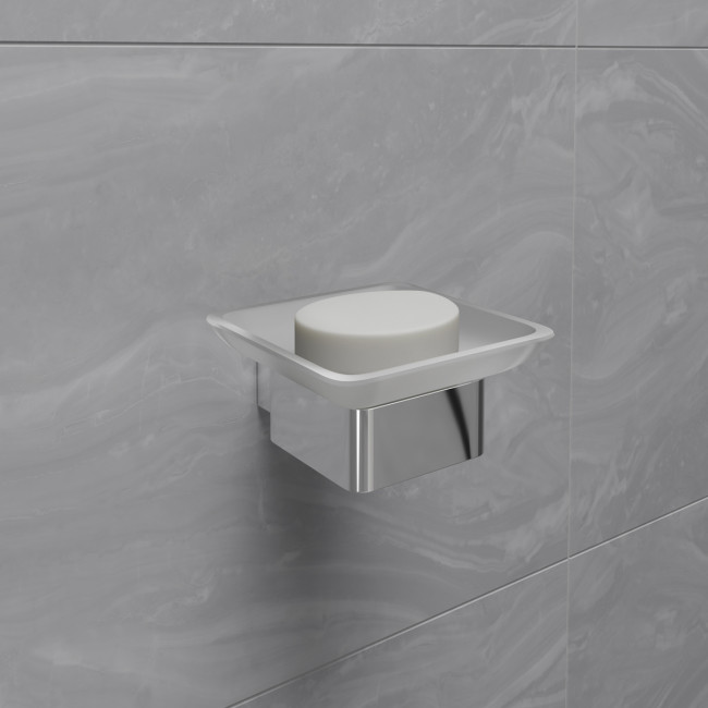 Мыльница Lemark SMOOTH LINE с держателем, хром (9741016) Мыльница Lemark SMOOTH LINE с держателем, хром (9741016)