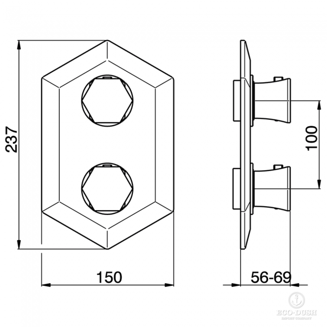 CISAL Cherie Встраиваемый термостатический смеситель для душа, цвет: золото CE00930024