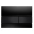 TECEsquare, панель смыва с двумя клавишами стеклянная, цвет: стекло черное, клавиши черные 9240809