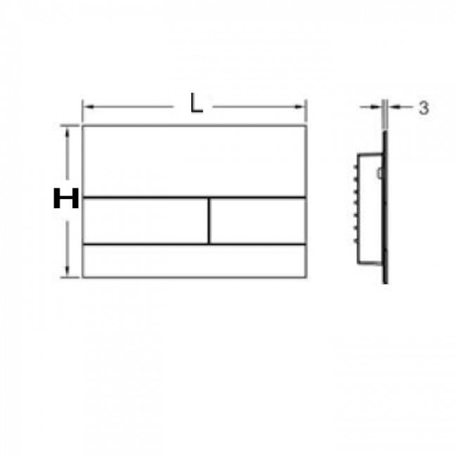 TECEsquare, панель смыва с двумя клавишами стеклянная, цвет: стекло черное, клавиши черные 9240809