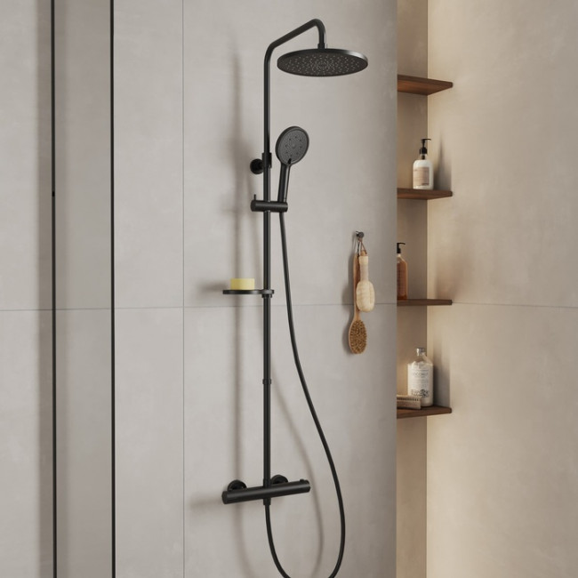 Удлинитель штанги для душевой системы Milardo Ideal Spa круглый, черный матовый (ILS30BRM38)