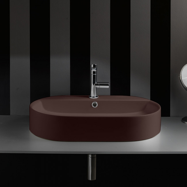 Kerasan Ciotola Раковина-чаша 65х40х12 см, 1 отв., с переливом, цвет: Borgogna matt Kerasan Ciotola Раковина-чаша 65х40х12 см, 1 отв., с переливом, цвет: Borgogna matt