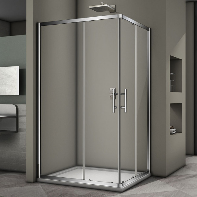 Душевой угол Veconi Rovigo RV30-10080PR-01-19C3, 1000x800x1900 хром,  прозрачное