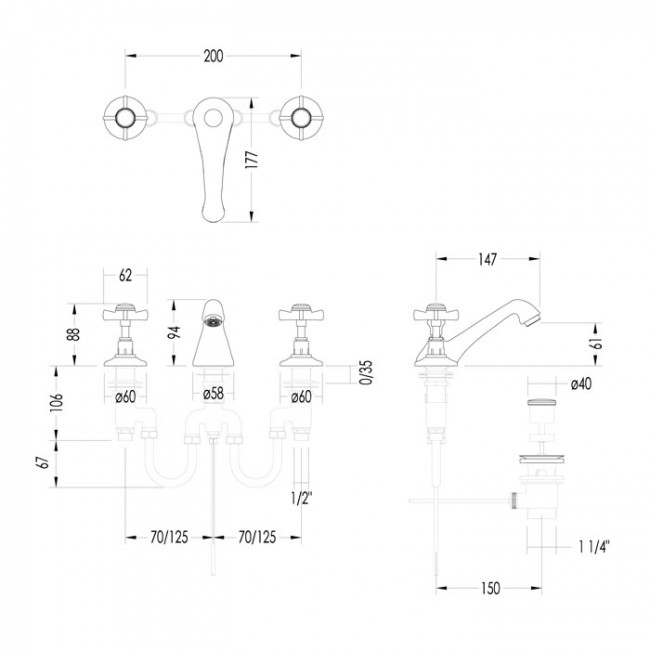 Devon&Devon Coventry Смеситель для раковины, цвет: хром MARF26CR