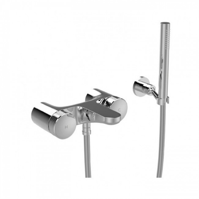 Carlo Frattini Texture Collection, Смеситель для ванны внешнего монтажа с душевым комплектом, цвет: Хром Carlo Frattini Texture Collection, Смеситель для ванны внешнего монтажа с душевым комплектом, цвет: Хром