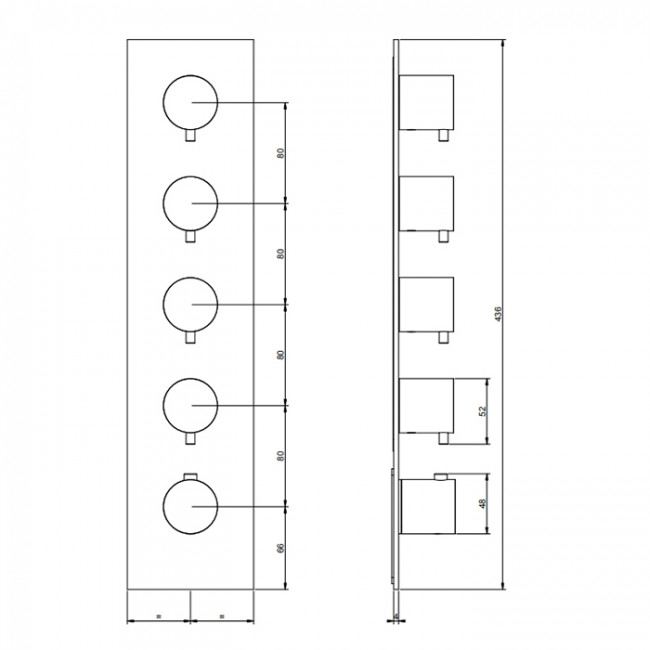 Gessi 316 Смеситель для душа, встраиваемый, термостатический, 4 источника, (внешние части), цвет: Black XL Gessi 316 Смеситель для душа, встраиваемый, термостатический, 4 источника, (внешние части), цвет: Black XL