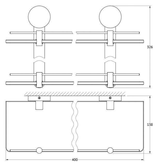 Полка с ограничителем 2-х ярусная 40 см Artwelle Harmonie HAR 037
