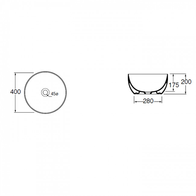 AZZURRA ELEGANCE CIRCLE Раковина 40х40х20 см, без отв., цвет: белый AZZURRA ELEGANCE CIRCLE Раковина 40х40х20 см, без отв., цвет: белый