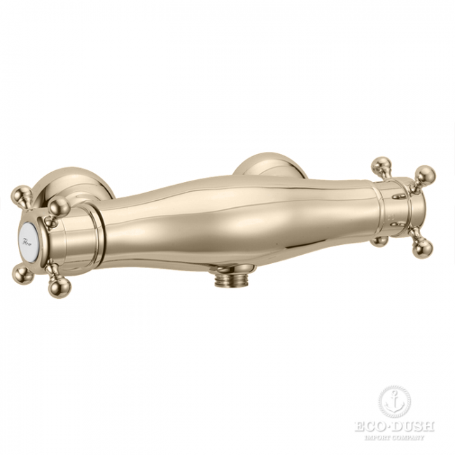 HUBER Victorian Смеситель для душа, термостатический, настенный, цвет: никель матовый HUBER Victorian Смеситель для душа, термостатический, настенный, цвет: никель матовый