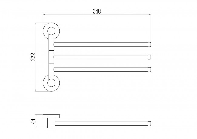 Держатель для полотенец поворотный (3-ой) Savol (S-005603Q)