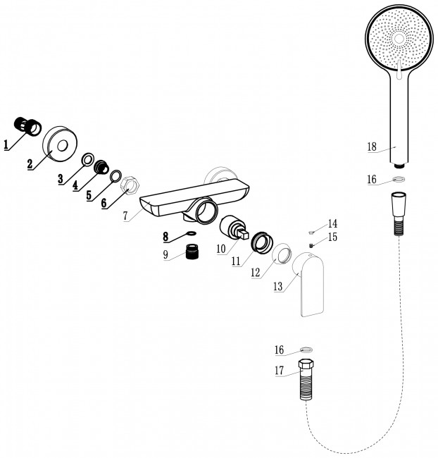 Смеситель для душа Fmark (FS8802) Смеситель для душа Fmark (FS8802)