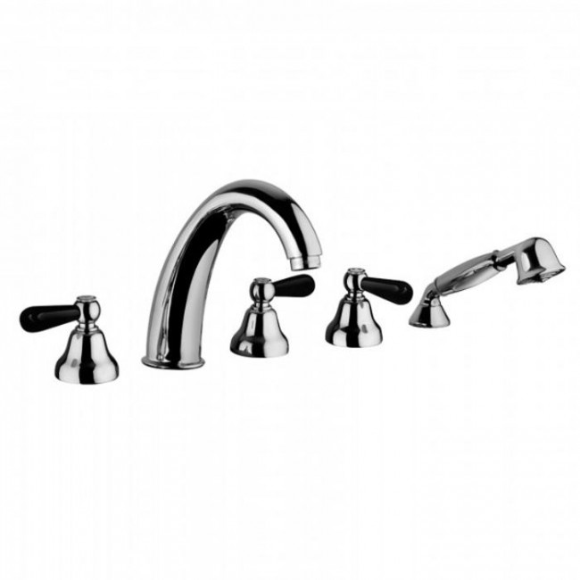 Смеситель для ванны Bongio Mille Nuits, цвет: хром/черный фарфор 22531OR0D