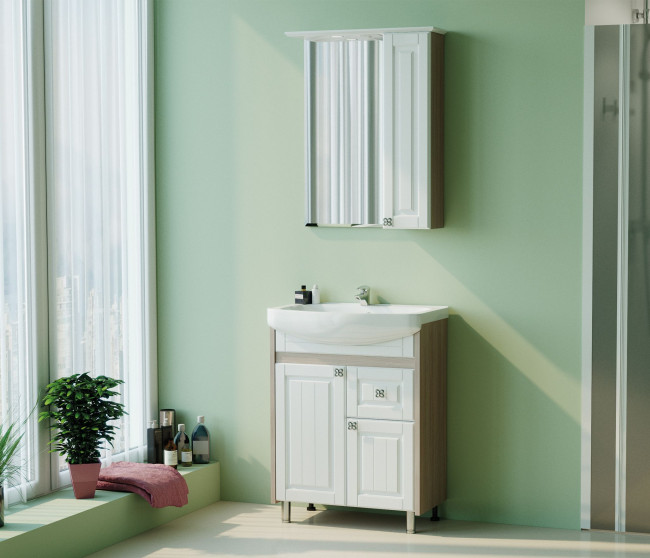 Зеркало-шкаф навесной с подсветкой MIXLINE Версаль-65 белое дерево, левый (535000) Зеркало-шкаф навесной с подсветкой MIXLINE Версаль-65 белое дерево, левый (535000)