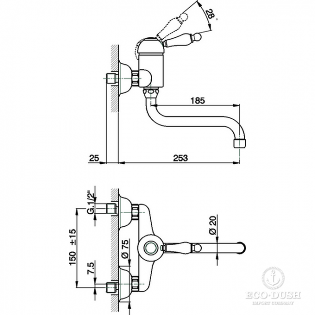 CISAL Arcana Empress Смеситель для кухни наружный, цвет: золото CISAL Arcana Empress Смеситель для кухни наружный, цвет: золото