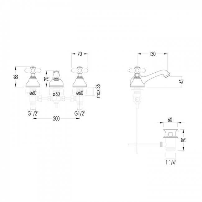 Devon&Devon City Смеситель для раковины, цвет: золото UTCI100