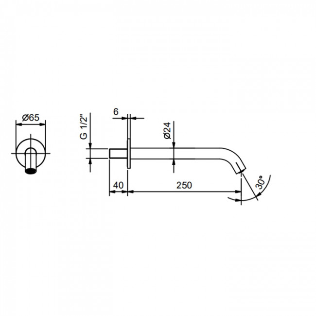 Fantini Nostromo Излив для раковины, настенный, цвет: хром
