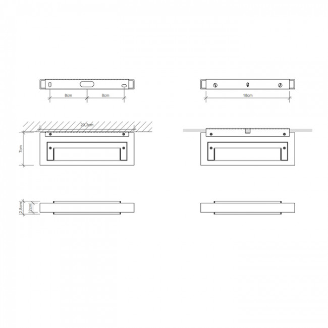 Decor Walther Slim 1-20 Светильник на зеркало 20x7x2см, 1x R7S 118 mm max. 100W, цвет: никель сатинированный