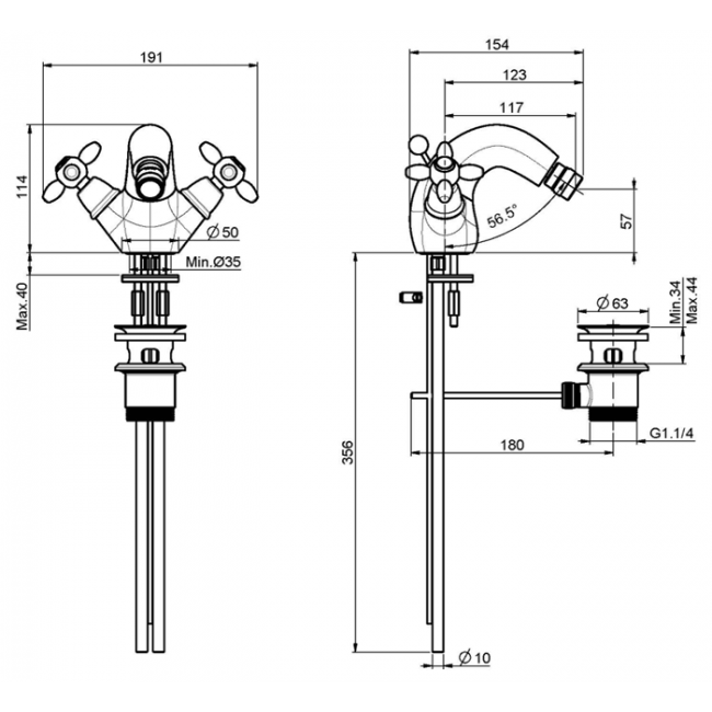 Carlo Frattini Olivia Смеситель для биде, цвет: золото Carlo Frattini Olivia Смеситель для биде, цвет: золото