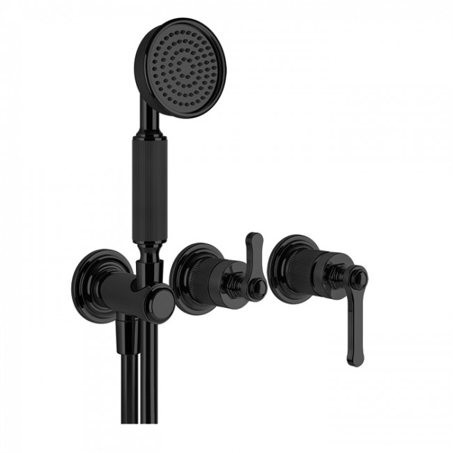 Gessi Venti20 Смеситель встраиваемый, однорычажный, с переключателем на 2 положения, с ручным душем и шлангом 1500 мм., внешняя часть, цвет: черный мат Gessi Venti20 Смеситель встраиваемый, однорычажный, с переключателем на 2 положения, с ручным душем и шлангом 1500 мм., внешняя часть, цвет: черный мат