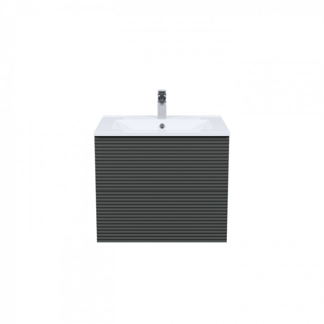 Тумба с умывальником IDDIS Bild подвесная, 60 см, темно-серый (BIL60G0i95K)