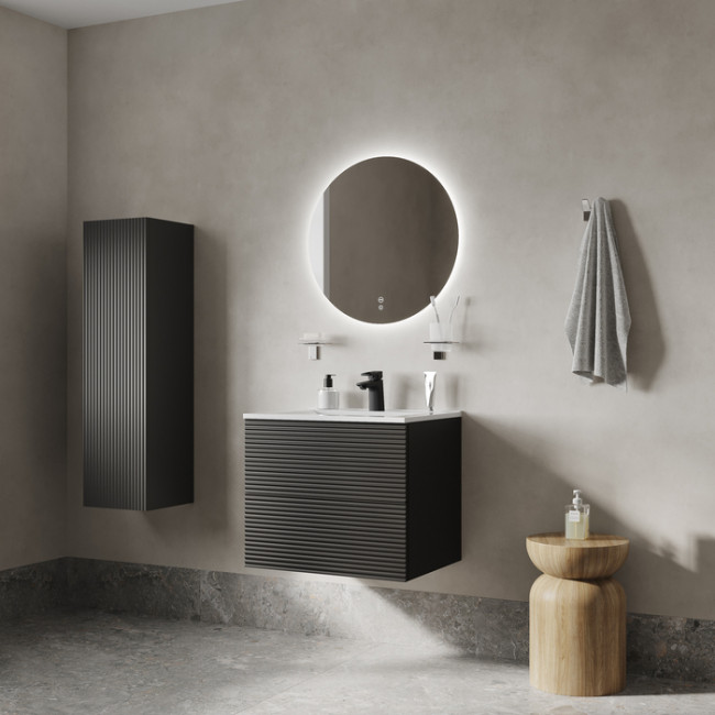 Тумба с умывальником IDDIS Bild подвесная, 60 см, темно-серый (BIL60G0i95K)