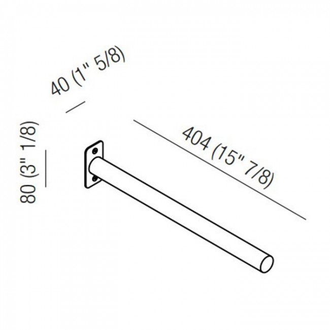 Agape Mach 2 Полотенцедержатель подвесной, 40.4 см, цвет: сатин