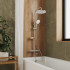 Смеситель термостатический для ванны со стойкой и тропической лейкой Milardo Ideal Spa (ILSSBTHM06)