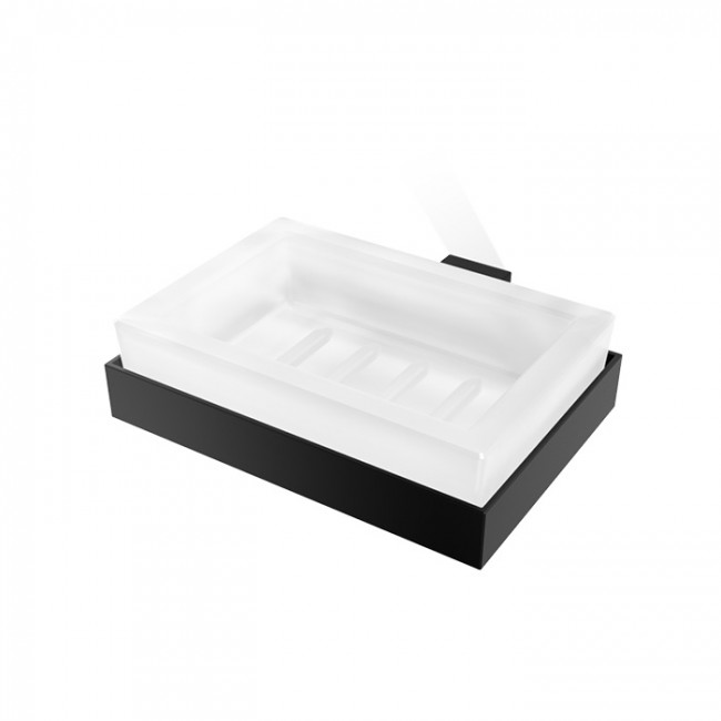 Decor Walther Corner WSS Мыльница подвесная, стекло сатинированное, цвет: черный матовый