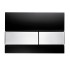 TECEsquare, панель смыва с двумя клавишами стеклянная, цвет: стекло черное, клавиши нержав.сталь 9240806