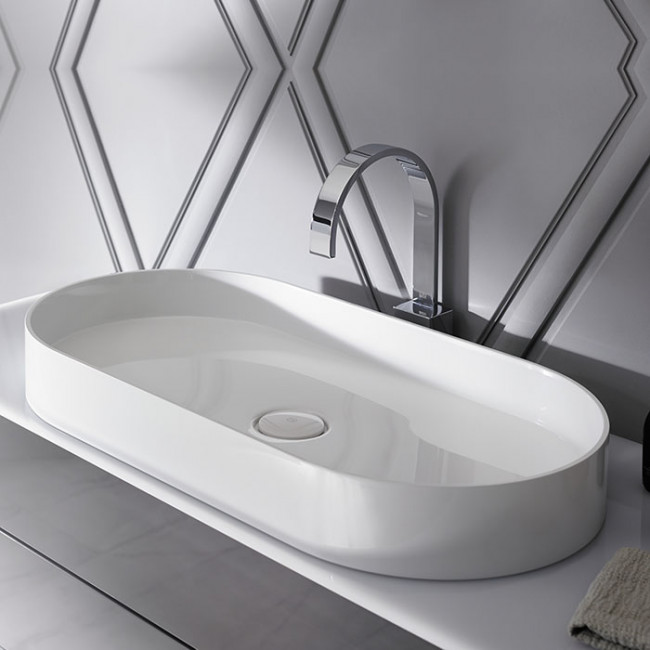 Burgbad Crono Раковина 80x40 см, без отв., накладная, цвет: белый