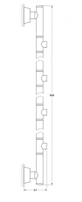 Штанга для 4-х аксессуаров 95 см FBS Vizovice VIZ 076 Штанга для 4-х аксессуаров 95 см FBS Vizovice VIZ 076