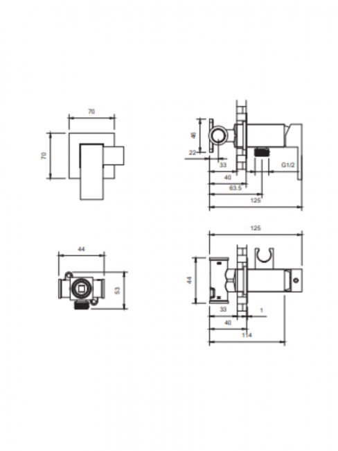 AltroBagno Встраиваемый гигиенический душ BM 060121 GrMt