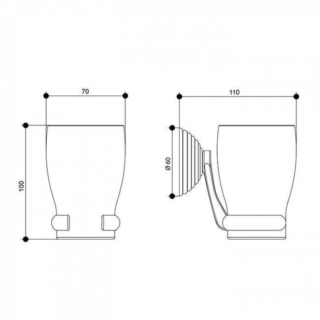 Стакан подвесной Bongio Impero, цвет: золото 24к.