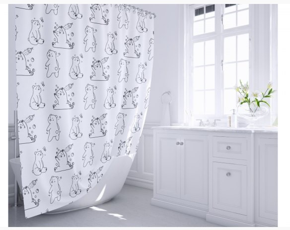 Шторка для ванной Fixsen Teddy Wash (FX-1505) Шторка для ванной Fixsen Teddy Wash (FX-1505)