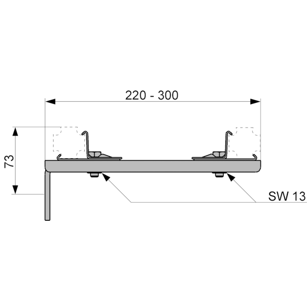 TECE Крепление двойное, удлиненное 9030013